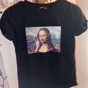 Black Grapic Tee Mona Lisa